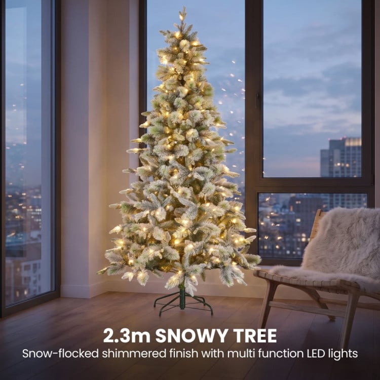 Christabelle Snowy Stamford Spruce 2.3m 7.5ft Tree 61cm Wreath Snowy Stamford 2.7m Christmas Garland Snowy with LED image 13