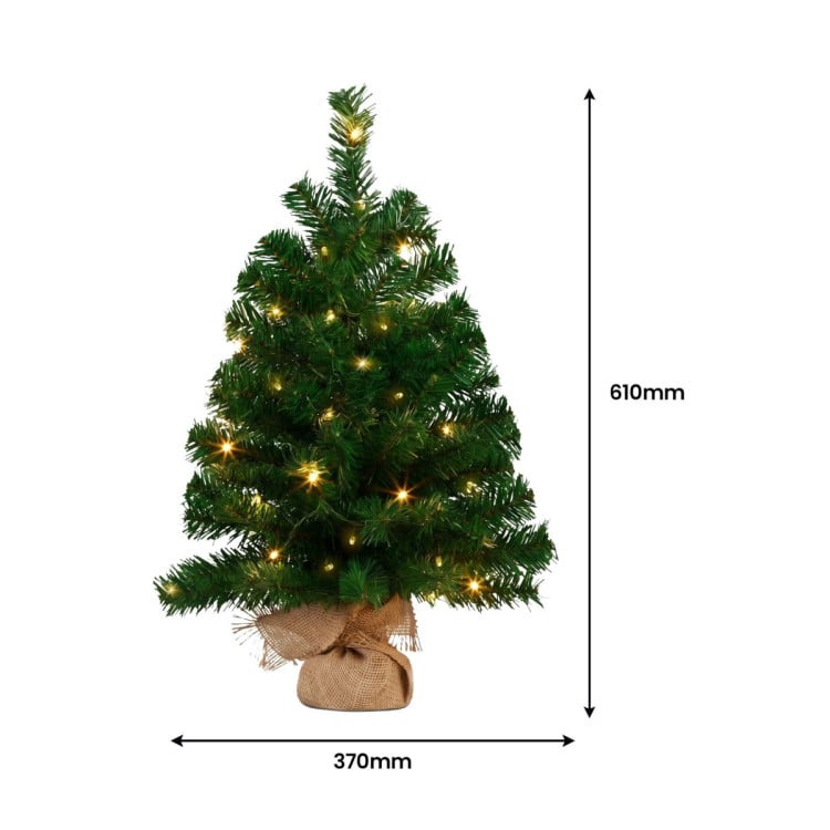 Christabelle Chadwick Green Christmas 3pc Set 61cm Tabletop Tree 61cm Wreath 2.7m Garland with LED Light image 17