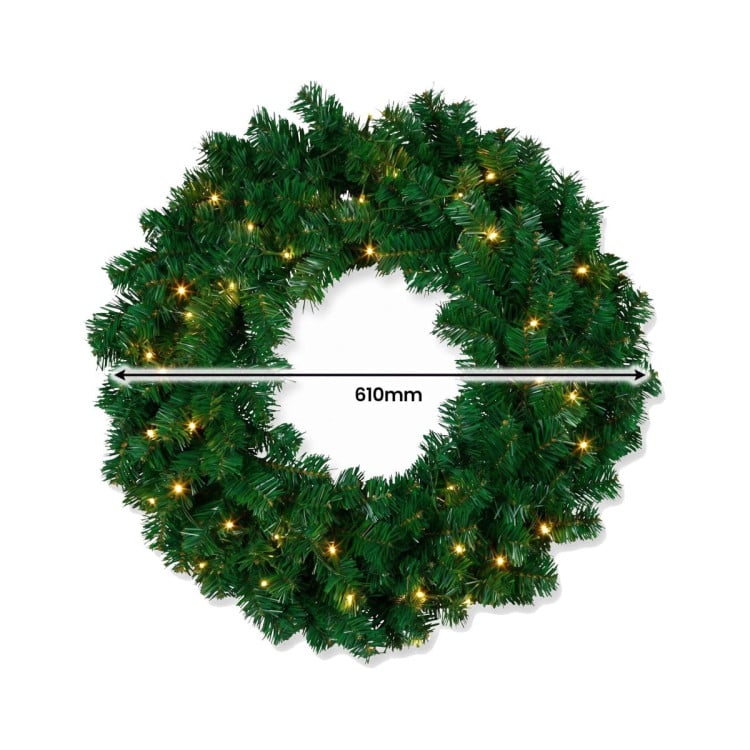 Christabelle Chadwick Green Christmas 3pc Set 61cm Tabletop Tree 61cm Wreath 2.7m Garland with LED Light image 18
