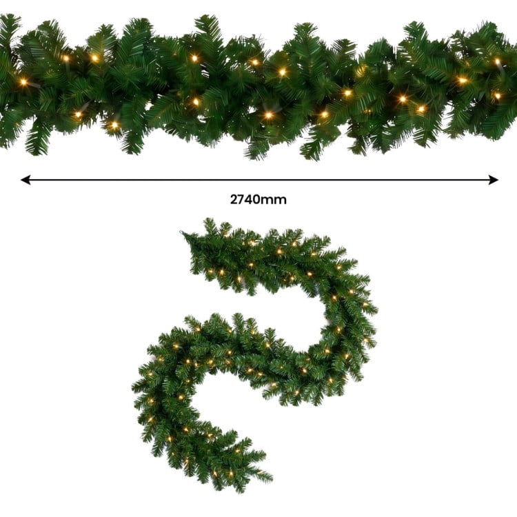 Christabelle Chadwick Green Christmas 3pc Set 61cm Tabletop Tree 61cm Wreath 2.7m Garland with LED Light image 19