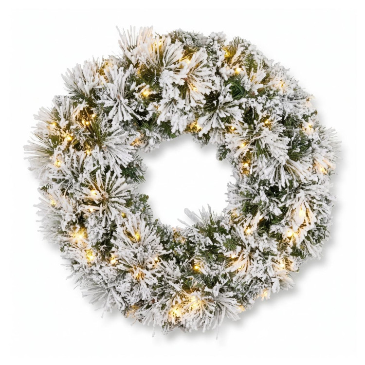 Christabelle Majestic Snow Christmas 2pc Set 61cm Christmas Wreath and Garland with LED Lights Holiday Decor image 5
