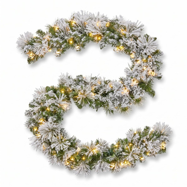 Christabelle Majestic Snow Christmas 2pc Set 61cm Christmas Wreath and Garland with LED Lights Holiday Decor image 6