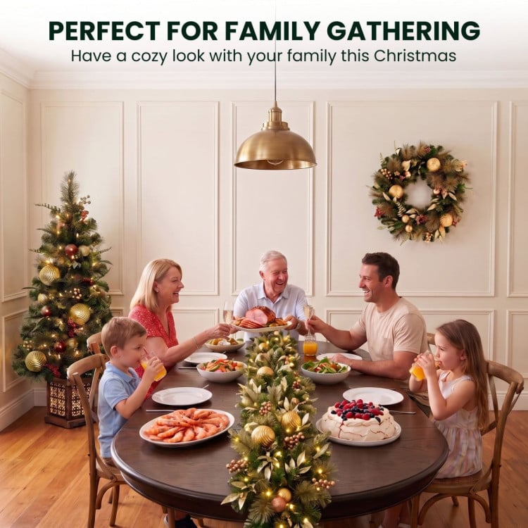 Christabelle Deluxe Mountain Pine Christmas 3pc Set 1.2m Potted Tree Wreath and Garland with LED Lights Holiday Decor image 9