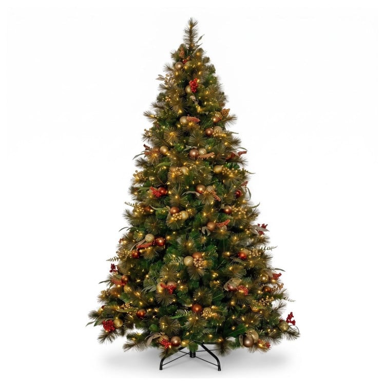 Christabelle Deluxe Mountain Pine 3pc Set 7.5ft Pre-lit Tree 61cm Wreath 2.74m Garland LED Lights Holiday Home Decor image 17