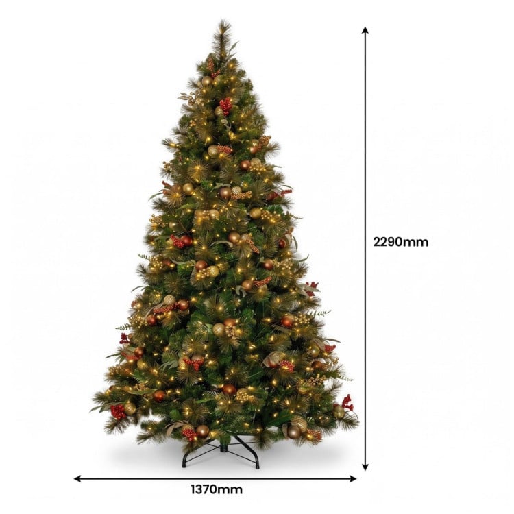 Christabelle Deluxe Mountain Pine 3pc Set 7.5ft Pre-lit Tree 61cm Wreath 2.74m Garland LED Lights Holiday Home Decor image 14
