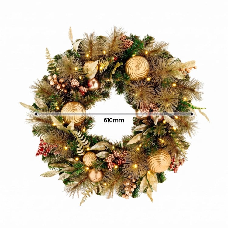 Christabelle Deluxe Mountain Pine 3pc Set 7.5ft Pre-lit Tree 61cm Wreath 2.74m Garland LED Lights Holiday Home Decor image 15