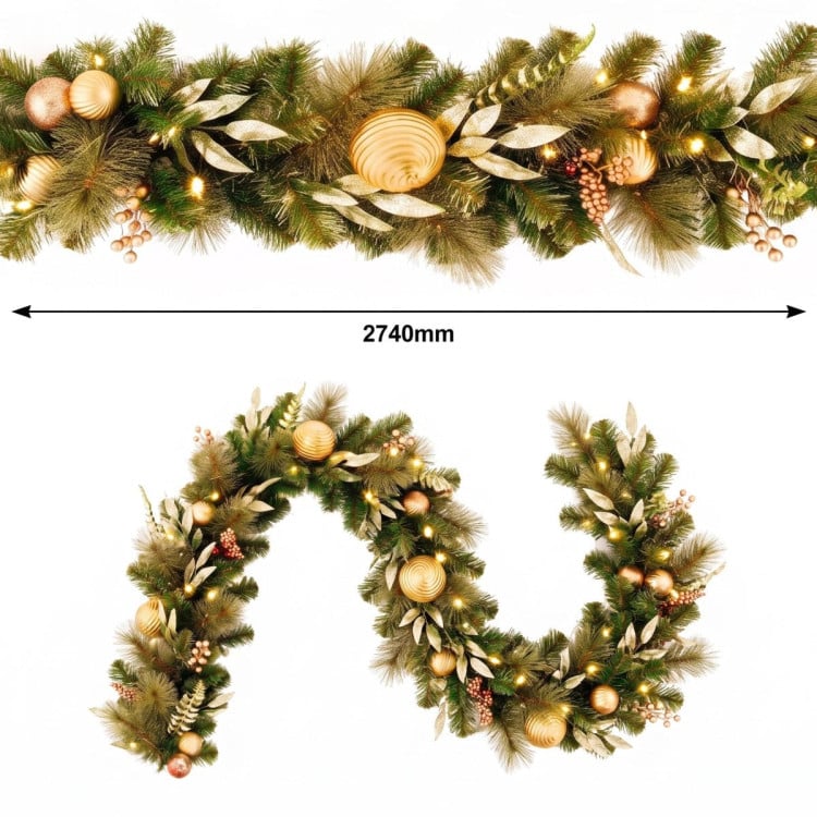 Christabelle Deluxe Mountain Pine 3pc Set 7.5ft Pre-lit Tree 61cm Wreath 2.74m Garland LED Lights Holiday Home Decor image 16