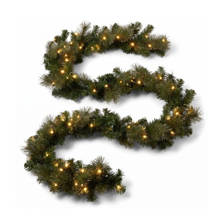 Christabelle Gold Pine Shimmer Christmas 3pc Set 1.2m Potted Christmas Tree Wreath and Garland with LED Lights Holiday Decor image 16