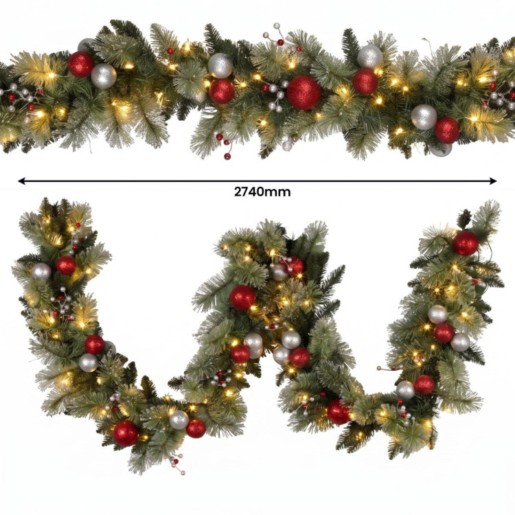Christabelle 61cm Wreath with LED Lights 2.7m Christmas Garland with LED Light image 17