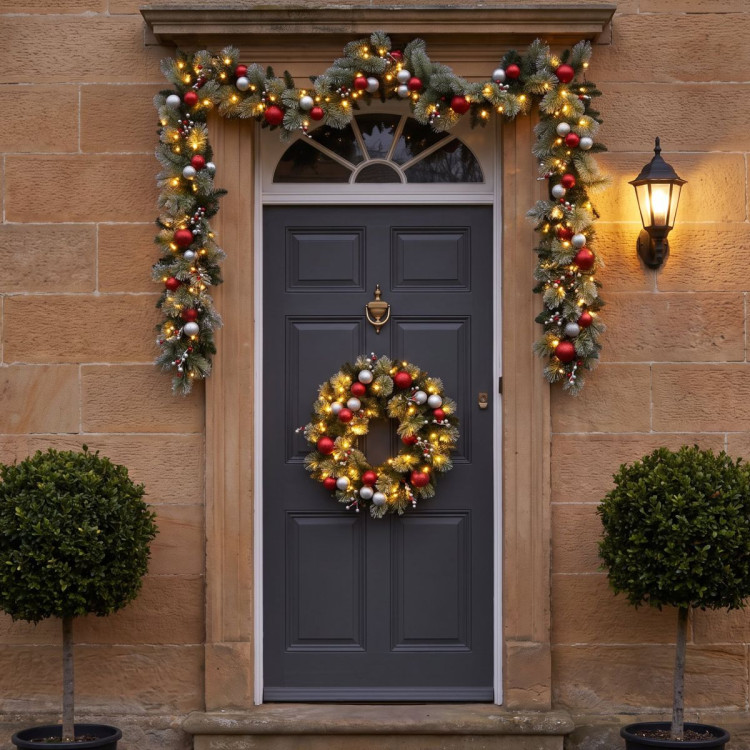 Christabelle 61cm Wreath with LED Lights 2.7m Christmas Garland with LED Light image 10