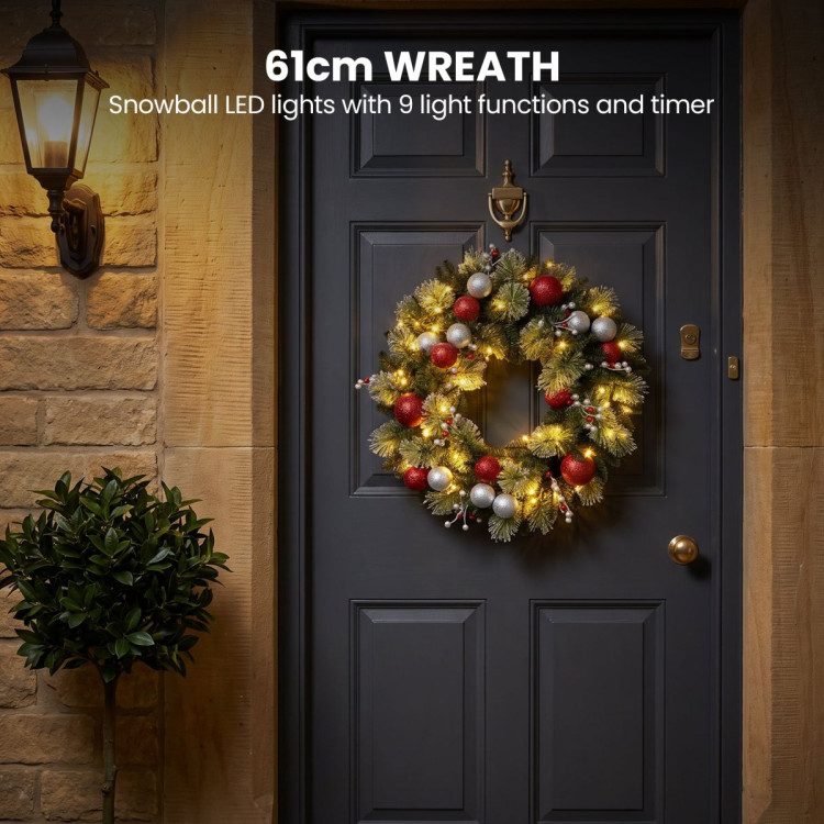 Christabelle 61cm Wreath with LED Lights 2.7m Christmas Garland with LED Light image 13
