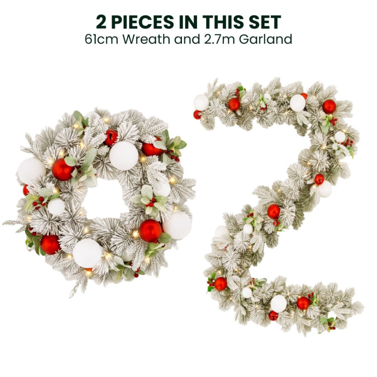 Christabelle 61cm Snowy Elegance Wreath 2.74m Snowy Elegance Garland image 15