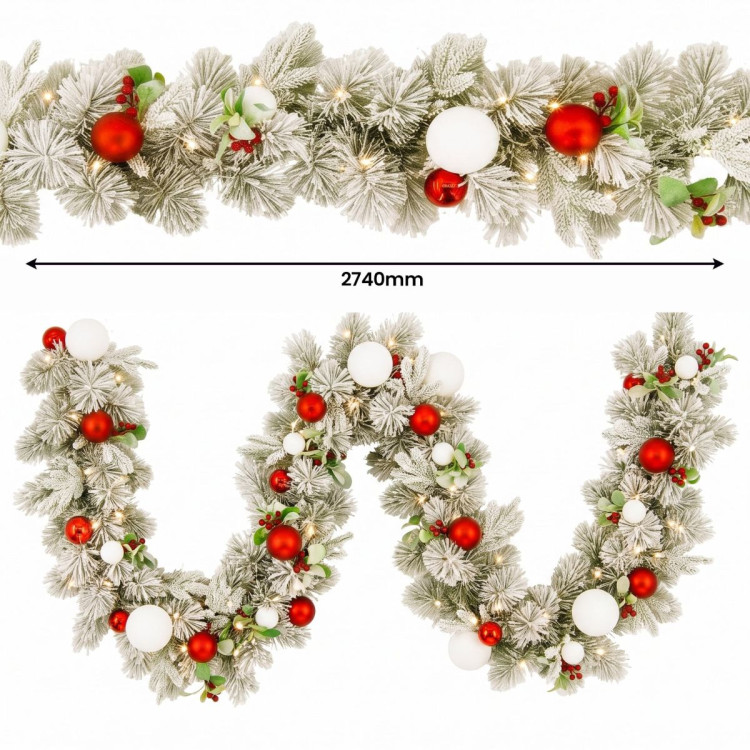Christabelle 61cm Snowy Elegance Wreath 2.74m Snowy Elegance Garland image 17