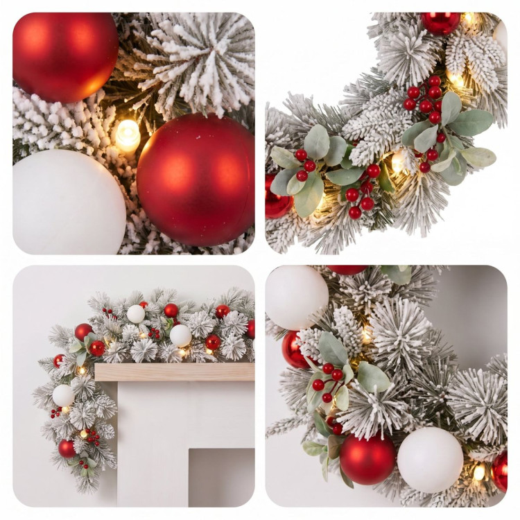 Christabelle 61cm Snowy Elegance Wreath 2.74m Snowy Elegance Garland image 7