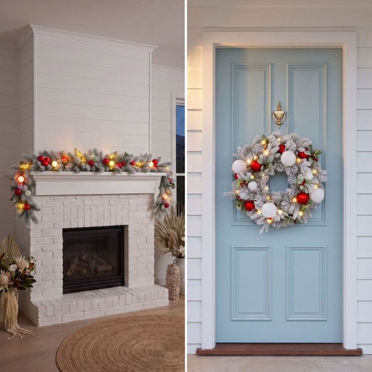 Christabelle 61cm Snowy Elegance Wreath 2.74m Snowy Elegance Garland image 8