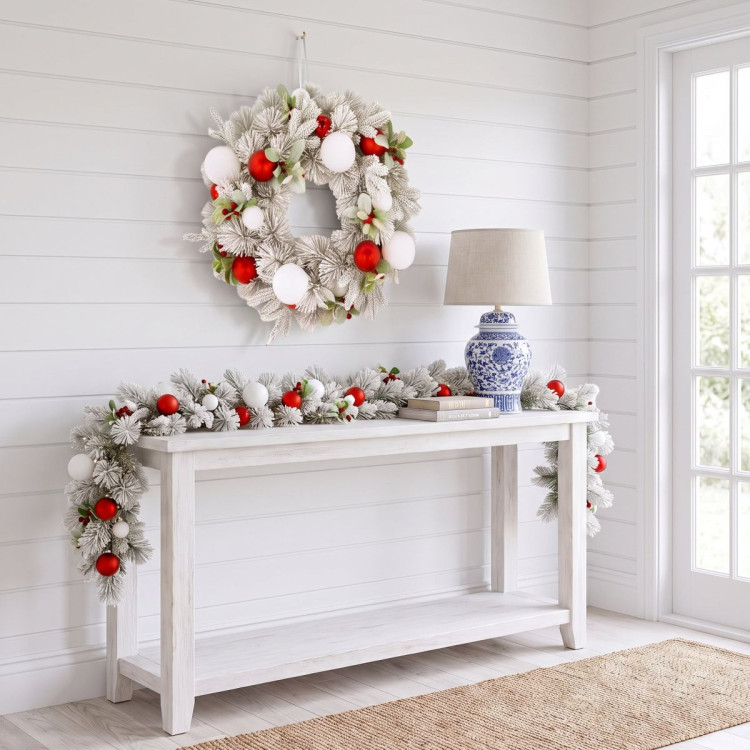 Christabelle 61cm Snowy Elegance Wreath 2.74m Snowy Elegance Garland image 9