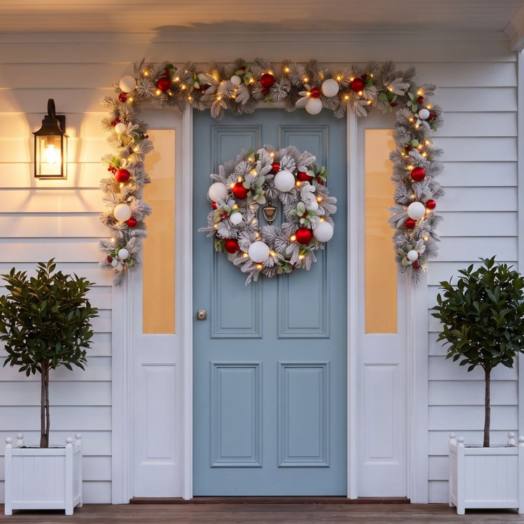 Christabelle 61cm Snowy Elegance Wreath 2.74m Snowy Elegance Garland image 10