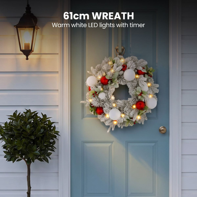 Christabelle 61cm Snowy Elegance Wreath 2.74m Snowy Elegance Garland image 13