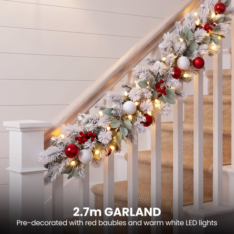 Christabelle 61cm Snowy Elegance Wreath 2.74m Snowy Elegance Garland image 14
