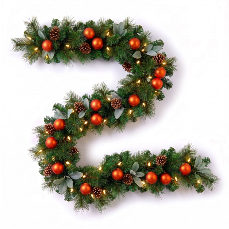 Christabelle Snowy Elegance Christmas 2pc Set 61cm Christmas Wreath and Garland with LED Lights Holiday Decor image 6