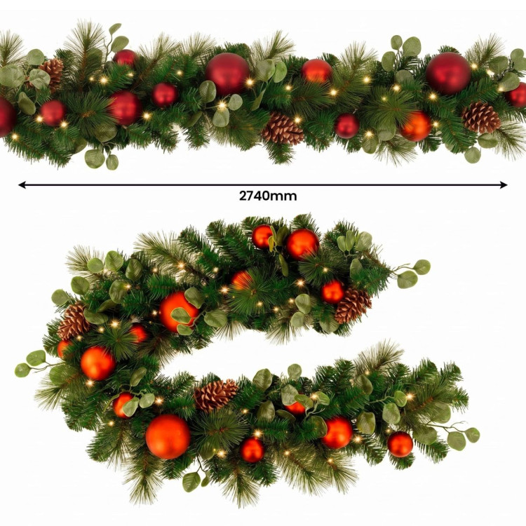 Christabelle Snowy Elegance Christmas 2pc Set 61cm Christmas Wreath and Garland with LED Lights Holiday Decor image 12