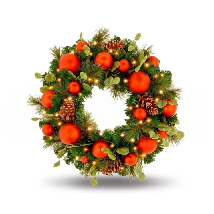 Christabelle Sable Fir Christmas 3pc Set 1.2m Potted Tree 61cm Wreath 2.74m Garland with Multicoloured LED Lights Decor image 15