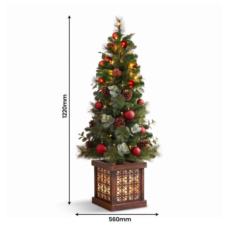 Christabelle Sable Fir Christmas 3pc Set 1.2m Potted Tree 61cm Wreath 2.74m Garland with Multicoloured LED Lights Decor image 17