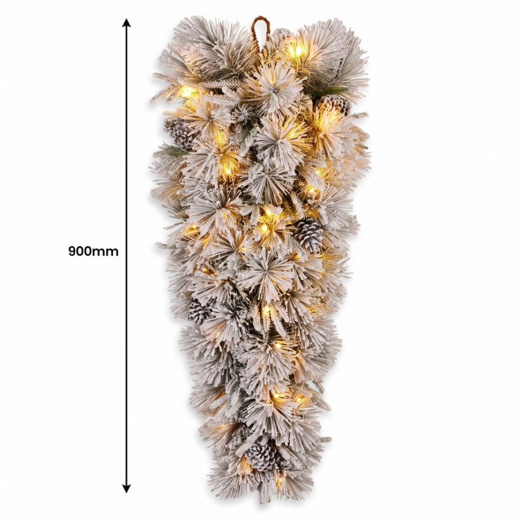 Christabelle Timeless Elegance Christmas 2pc Set 90cm Christmas Teardrop and Garland with LED Lights Holiday Decor image 11