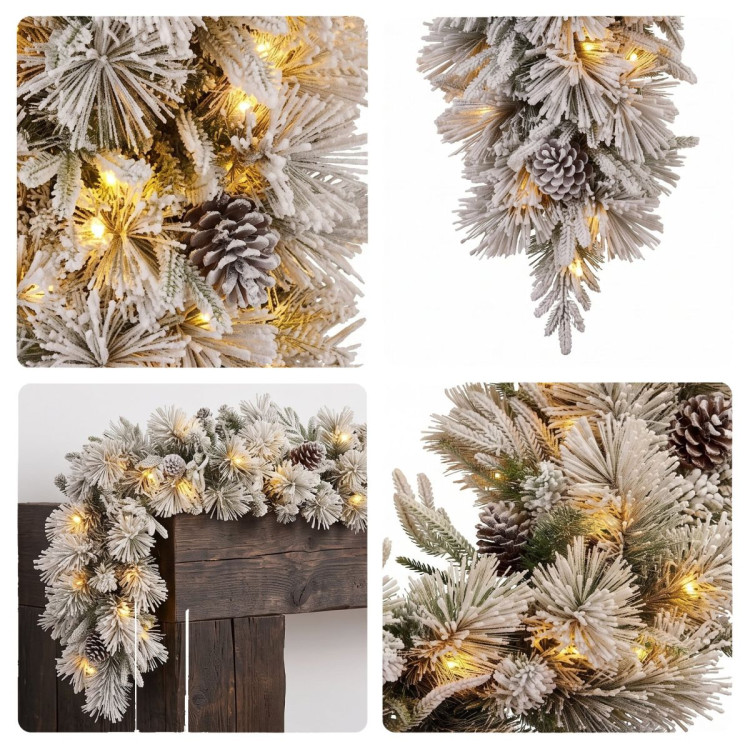 Christabelle Timeless Elegance Christmas 2pc Set 90cm Christmas Teardrop and Garland with LED Lights Holiday Decor image 7