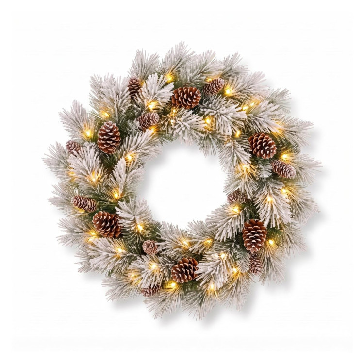 Christabelle 61cm Alpine Snow Wreath Pre-lit 2.74m Alpine Snow Christmas Garland image 3