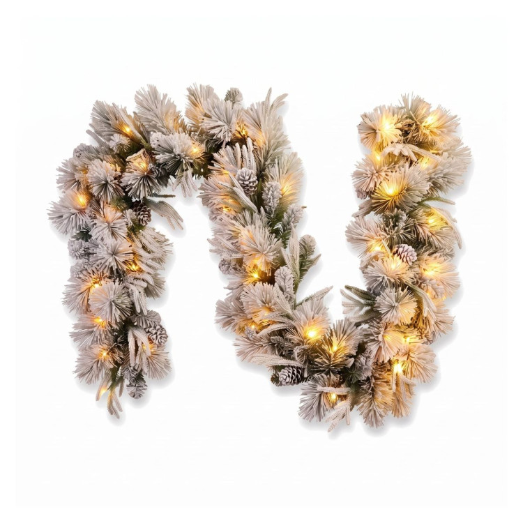 Christabelle 61cm Alpine Snow Wreath Pre-lit 2.74m Alpine Snow Christmas Garland image 4
