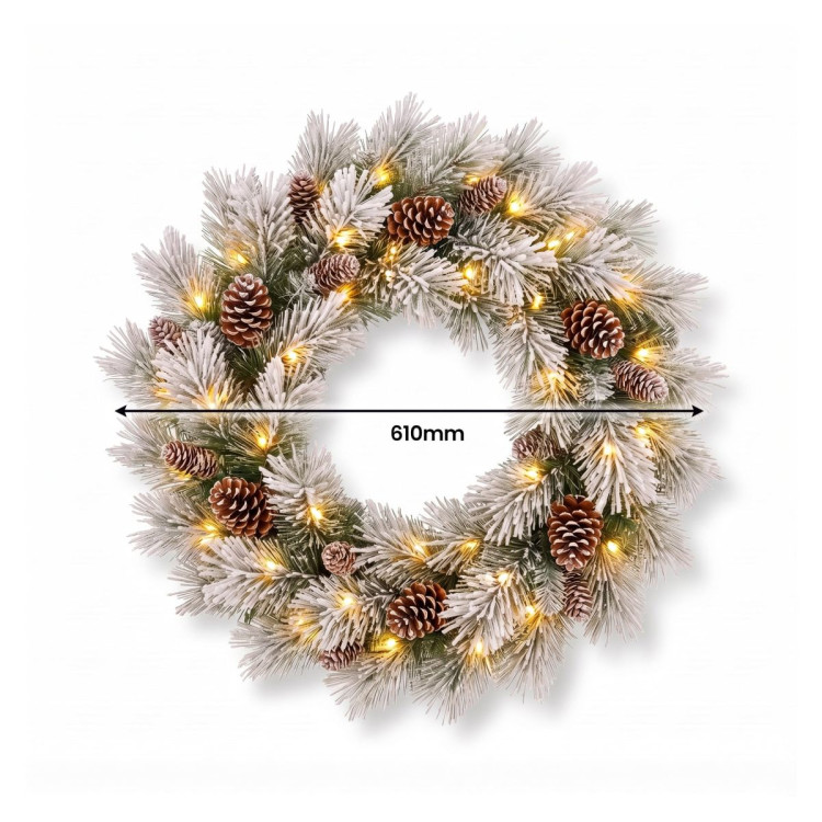 Christabelle 61cm Alpine Snow Wreath Pre-lit 2.74m Alpine Snow Christmas Garland image 15