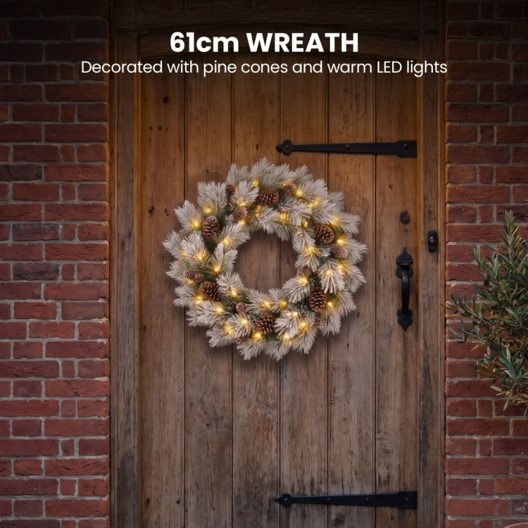 Christabelle 61cm Alpine Snow Wreath Pre-lit 2.74m Alpine Snow Christmas Garland image 13