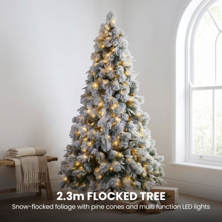 Christabelle Alpine Snow Christmas 3pc Set 2.3m Christmas Tree Garland and Teardrop with LED Lights Holiday Decor image 11