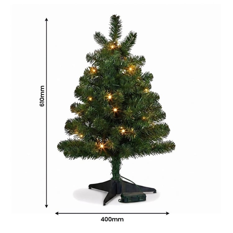 Christabelle Highland Pine Christmas 3pc Set 61cm Tabletop Tree Wreath and Garland with LED Lights Holiday Decor image 17