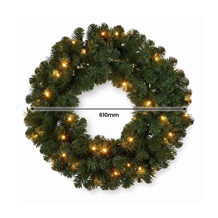 Christabelle Highland Pine Christmas 3pc Set 61cm Tabletop Tree Wreath and Garland with LED Lights Holiday Decor image 18