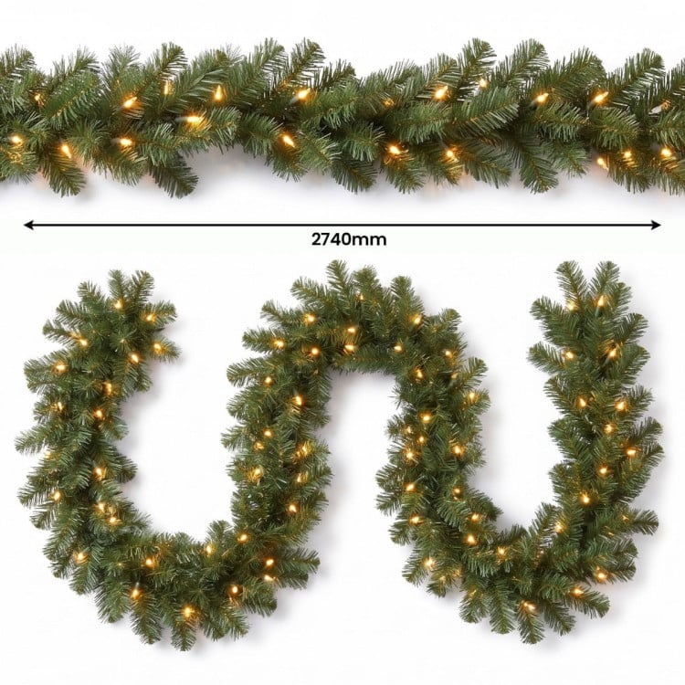 Christabelle Highland Pine Christmas 3pc Set 61cm Tabletop Tree Wreath and Garland with LED Lights Holiday Decor image 19