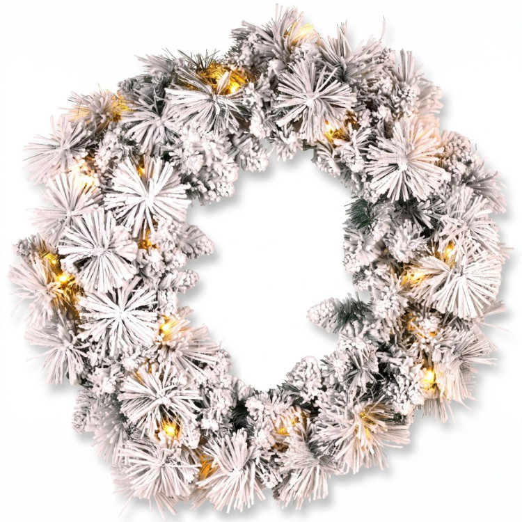 Christabelle Snowy Dorset Pine Christmas 2pc Set 61cm Christmas Wreath and Garland with LED Lights Holiday Decor image 5