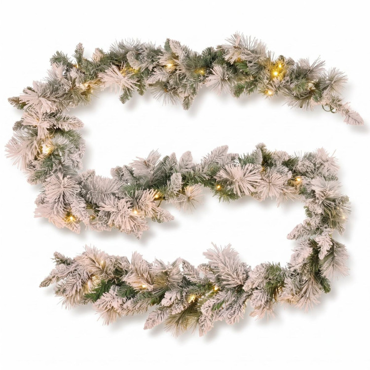 Christabelle Snowy Dorset Pine Christmas 2pc Set 61cm Christmas Wreath and Garland with LED Lights Holiday Decor image 6