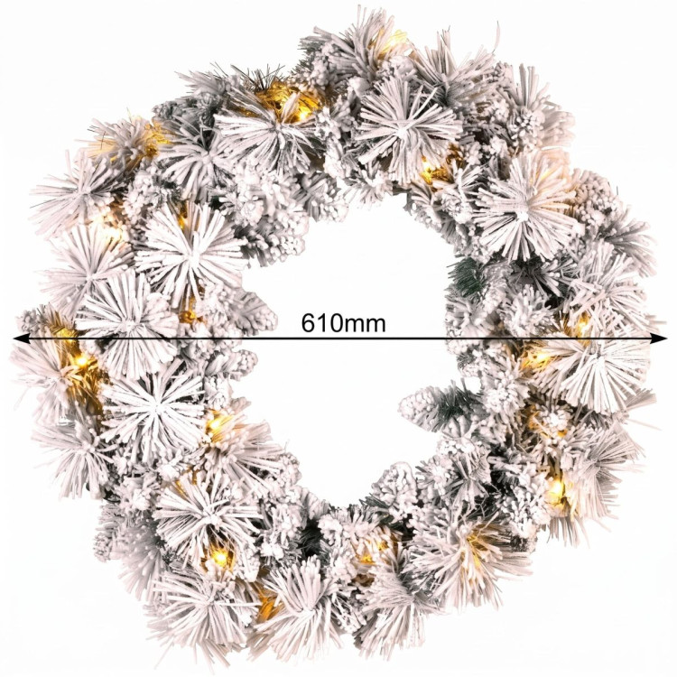 Christabelle Snowy Dorset Pine Christmas 2pc Set 61cm Christmas Wreath and Garland with LED Lights Holiday Decor image 11