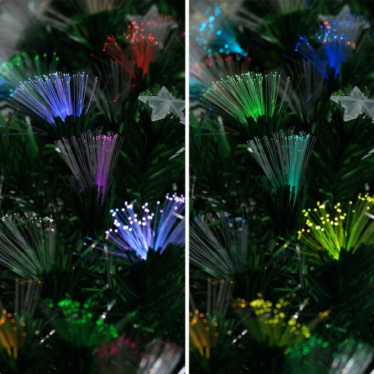 Christabelle 1.2m Pre-Lit Fibre Optic Artificial Christmas Tree with Multicolour Twinkling Star Lights image 10