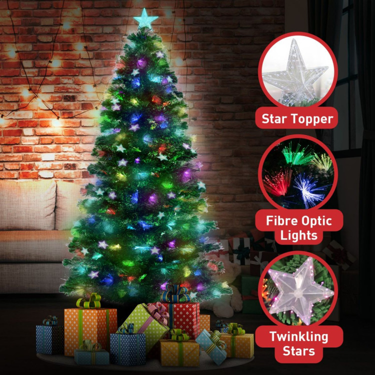 Christabelle 1.2m Enchanted Pre Lit Fibre Optic Christmas Tree  Stars image 10