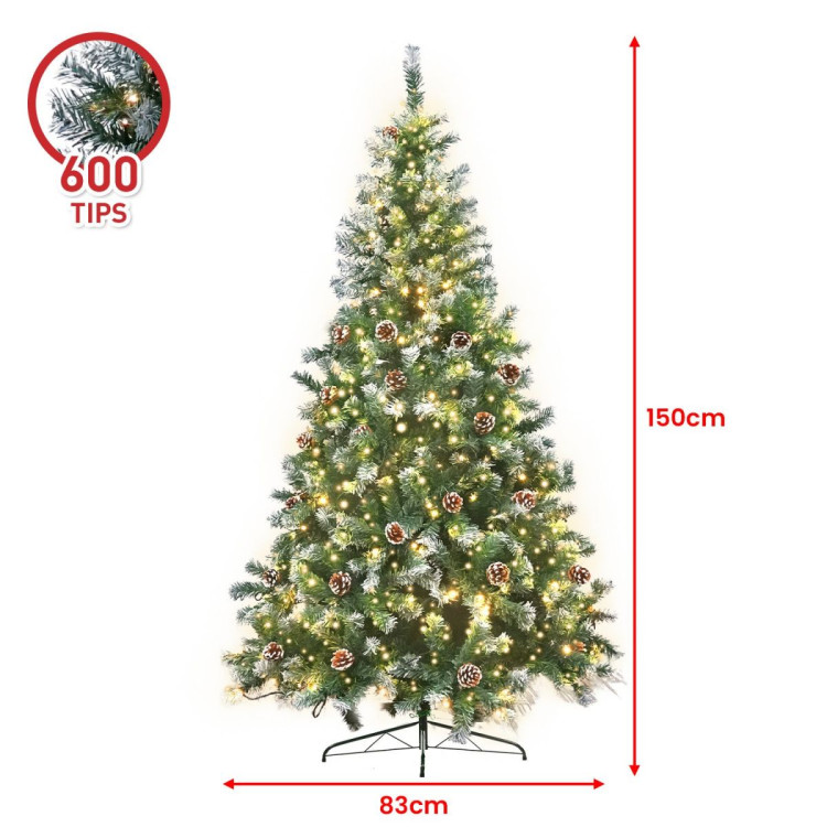 Christabelle 1.5m Pre Lit LED Christmas Tree with Pine Cones image 5