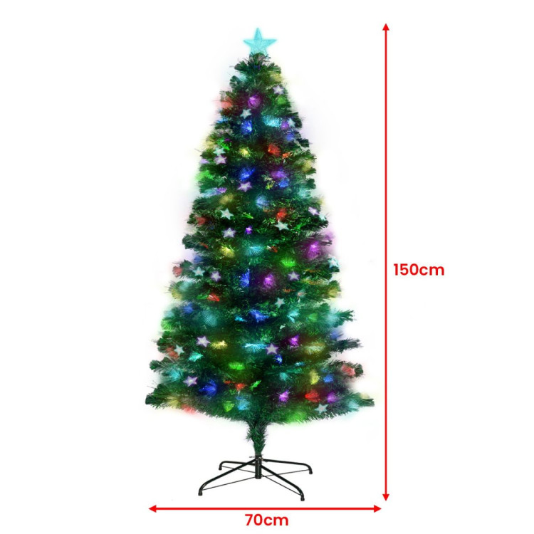 Christabelle 1.5m Enchanted Pre Lit Fibre Optic Christmas Tree Stars image 5