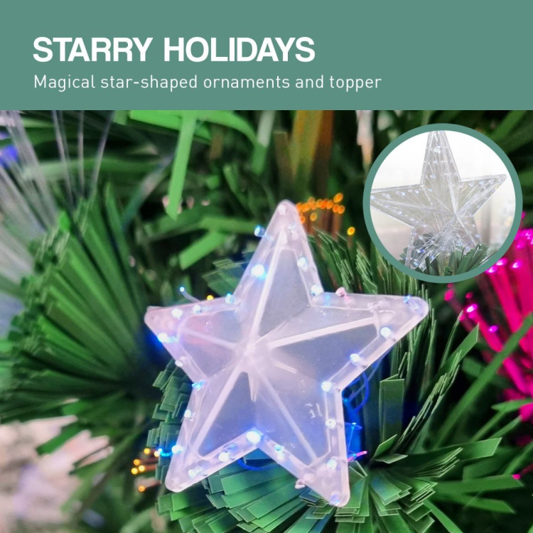 Christabelle 1.8m Enchanted Pre Lit Fibre Optic Christmas Tree Stars image 13