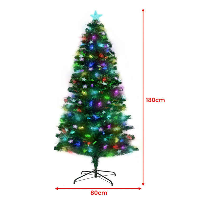 Christabelle 1.8m Enchanted Pre Lit Fibre Optic Christmas Tree Stars image 5
