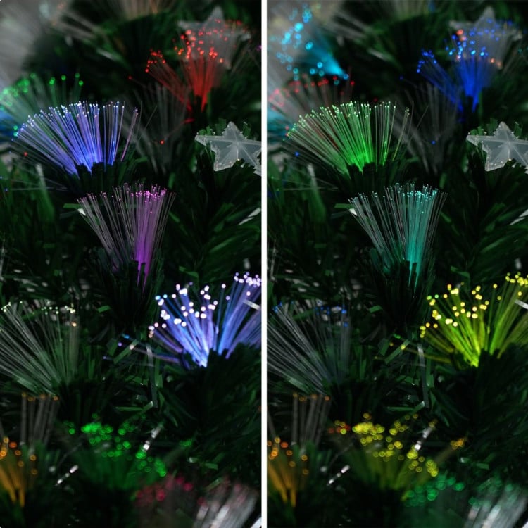 Christabelle 1.8m Pre-Lit Fibre Optic Artificial Christmas Tree with Multicolour Twinkling Star Lights image 10