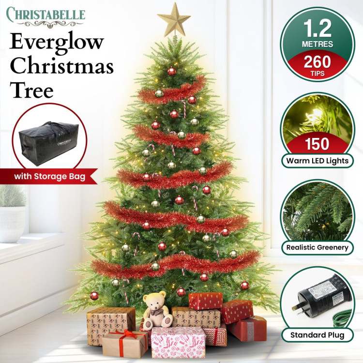 Christabelle 1.2m Prelit Everglow Fir Christmas Tree with 150 LED Lights image 5