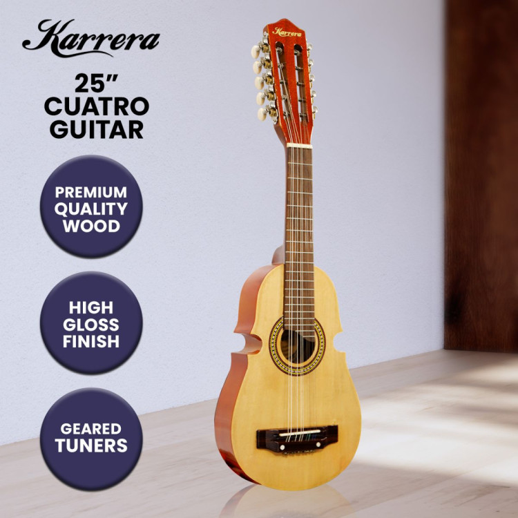 Karrera 25in Cuatro Guitar - Natural image 7