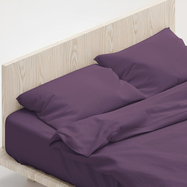 1000 Thread Count Cotton Rich Lilac Double Bed Sheet Set 4 Piece, Soft Feel Microfibre Blend, Solid Colour image 5